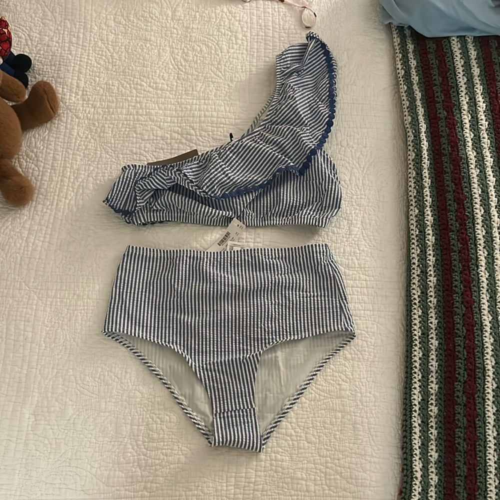 J. Crew Seersucker Bikini